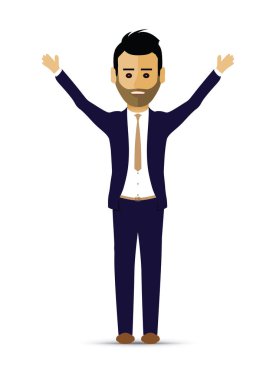 iş adamı tebrik Kaldır ellerini