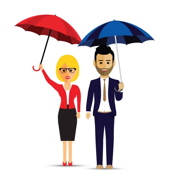 Couple Umbrellas — Stock Vector
