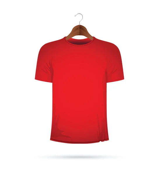 上衣衣架上的红色 T恤衫 — 图库矢量图片