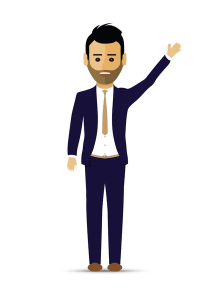 Business Man Hand Greeting — Stock Vector