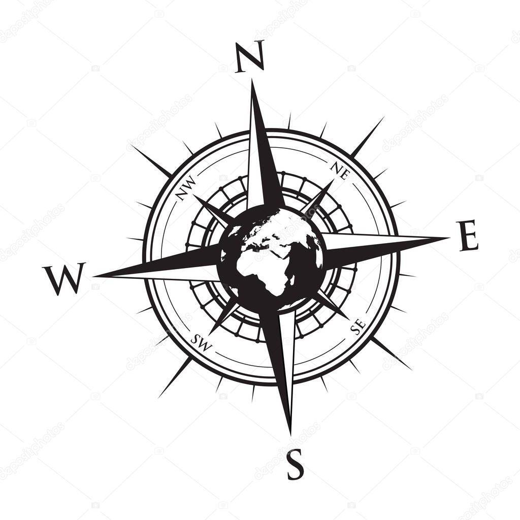 globe on a compass