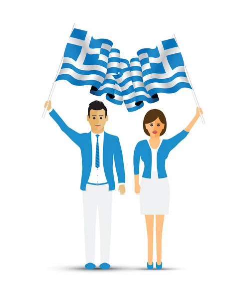Grecia Bandiera Sventola Uomo Donna — Vettoriale Stock