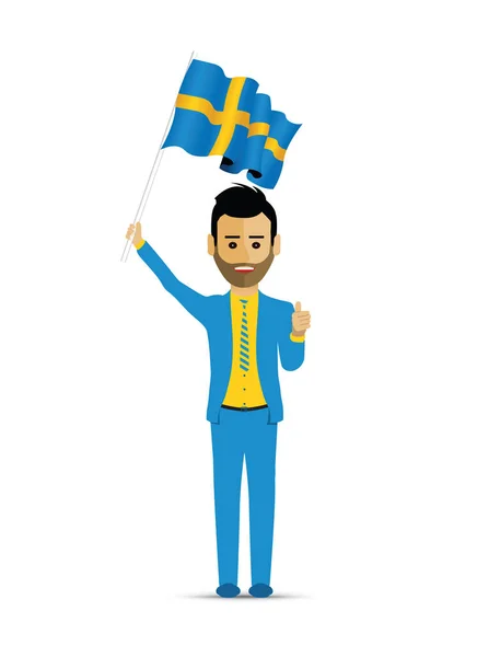 Швеция Размахивает Флагом — стоковый вектор