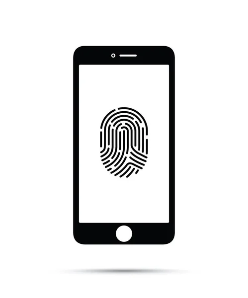 Cell Phone Finger Print Technology — Stock Vector