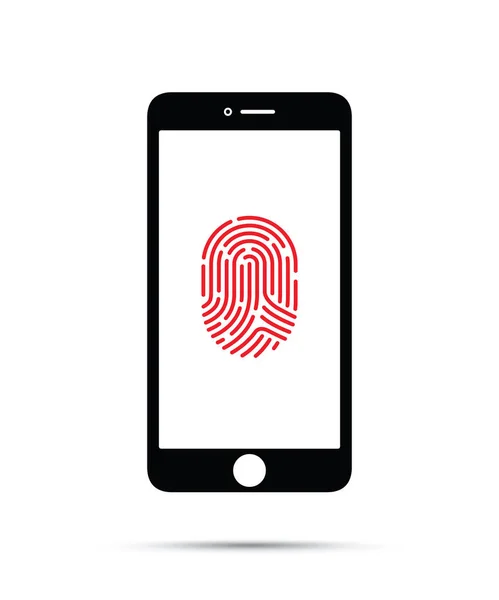 Cell Phone Finger Print Technology — Stock Vector