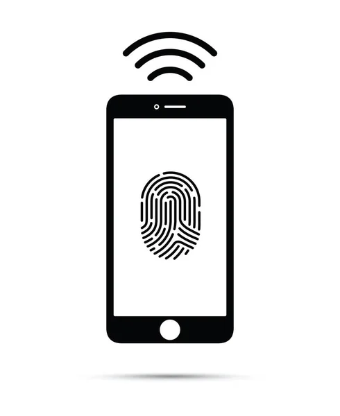 Cell Phone Finger Print Technology — Stock Vector