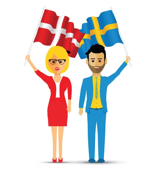 Швеция Норвегия Размахивают Флагом — стоковый вектор