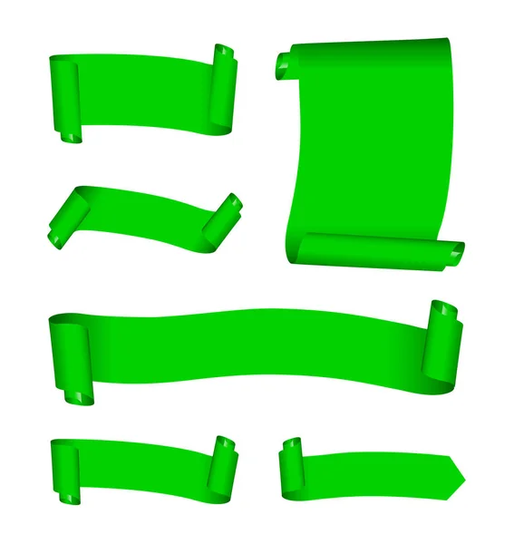 Conjunto Pancartas Verdes — Vector de stock