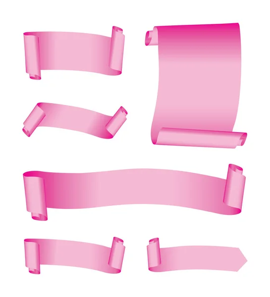 Set Pink Banners — Stock Vector