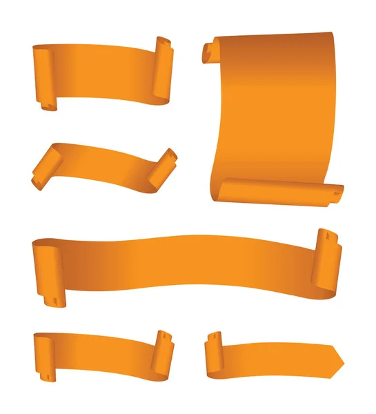 Uppsättning Orange Banners — Stock vektor