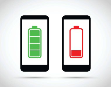 Hücre telefon batarya şarj simgesi