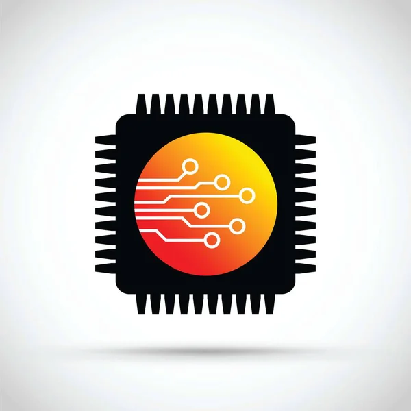 Icono Chip Ordenador — Archivo Imágenes Vectoriales