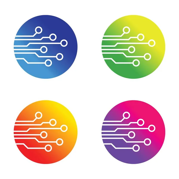 五颜六色的电脑芯片图标 — 图库矢量图片