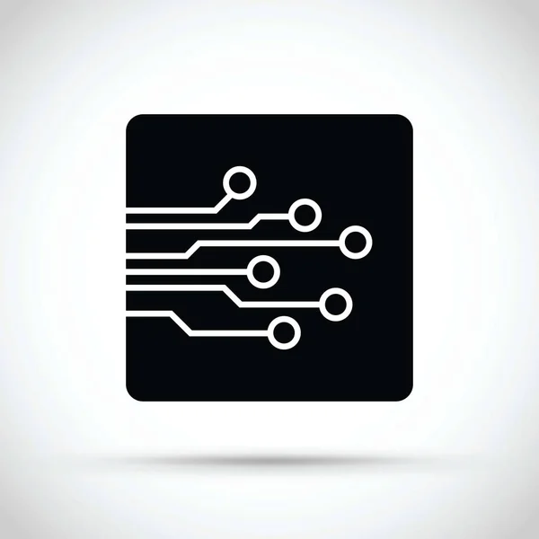 Het Pictogram Van Een Computer Chip — Stockvector