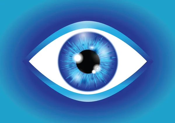 Blue Realistic Eyeball — Stock Vector
