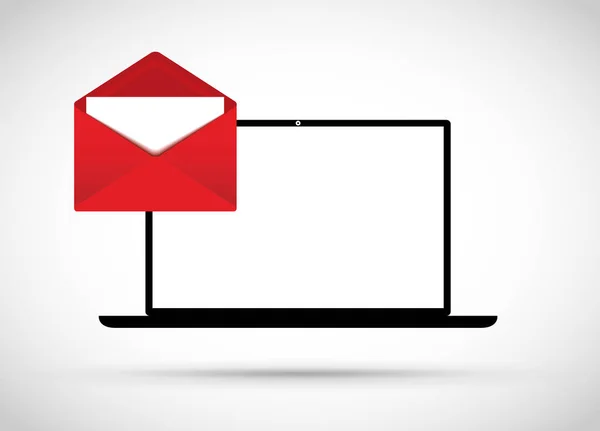 Computer Heeft Mailscherm — Stockvector