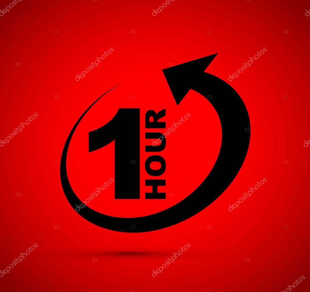 One hour arrow icon