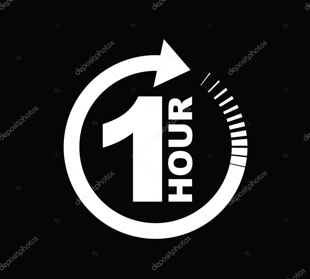 One hour arrow icon