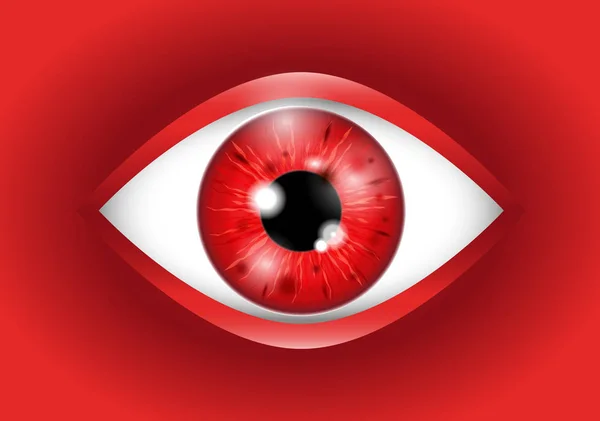 Globo Ocular Rojo Realista — Vector de stock