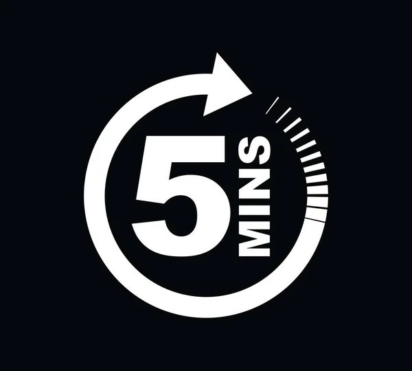 Ícone Cinco Minutos — Vetor de Stock