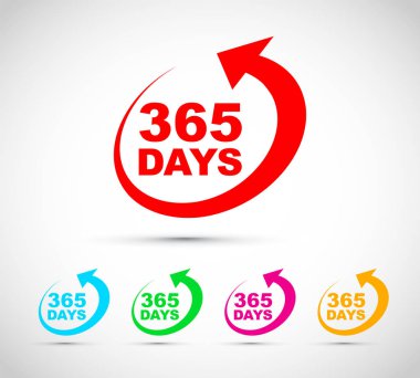 Üç yüz altmış beş gün bir yıl Icon set