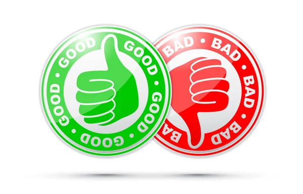 Good Bad Thumbs Icon — Stock Vector