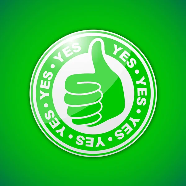 Yes Thumbs Icon — Stock Vector