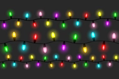 bir çizgi Set renkli ampuller