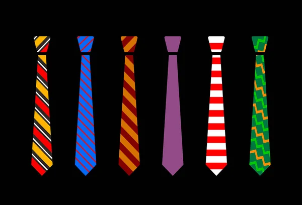 Conjunto de corbata colorido — Vector de stock