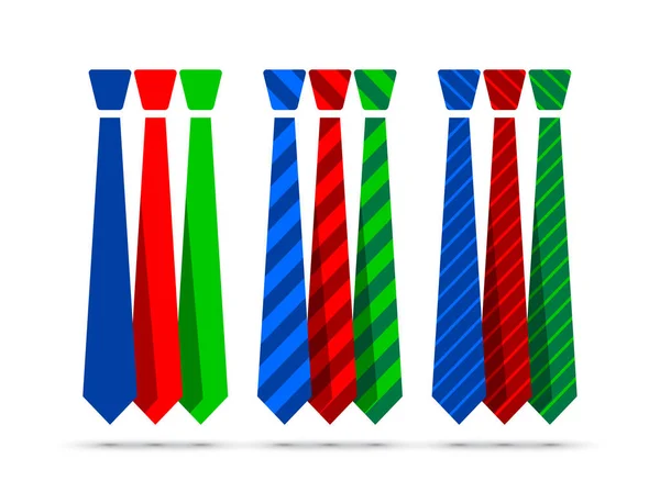 Színes nyakkendőszett — Stock Vector