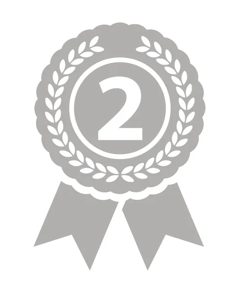 Zwarte tweede plaats medaille — Stockvector