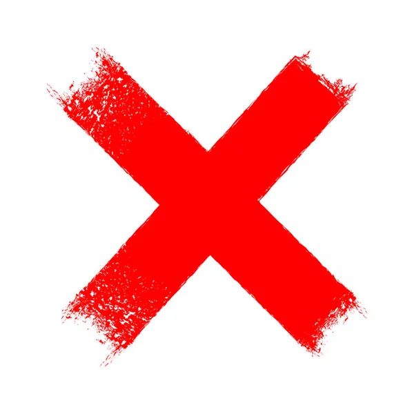 Croce rossa x icona grungy — Vettoriale Stock
