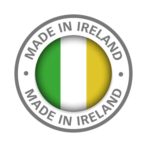 Сделано в иконке с флагом Ирландии — стоковый вектор