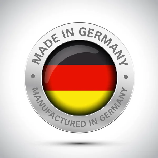 Made in germany flag metal icon — Stock Vector