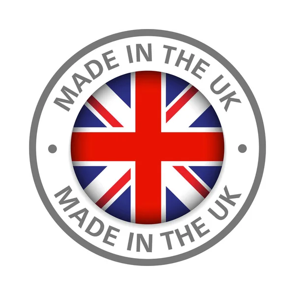 Feita no ícone da bandeira do Reino Unido — Vetor de Stock