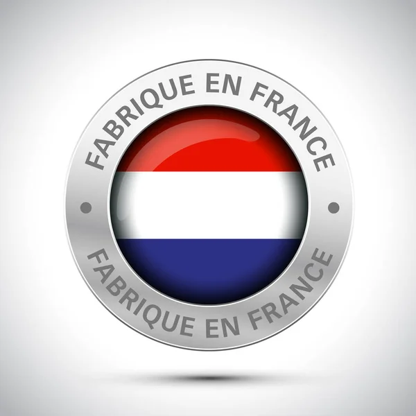 Gemaakt in Frankrijk vlag metalen pictogram — Stockvector