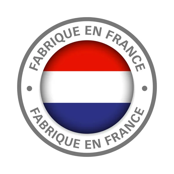 Gemaakt in het pictogram van de vlag van Frankrijk — Stockvector
