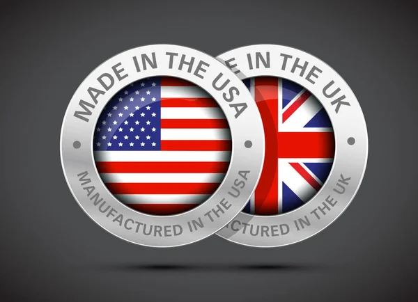 Made in USA Storbritannien ICONS1 — Stock vektor