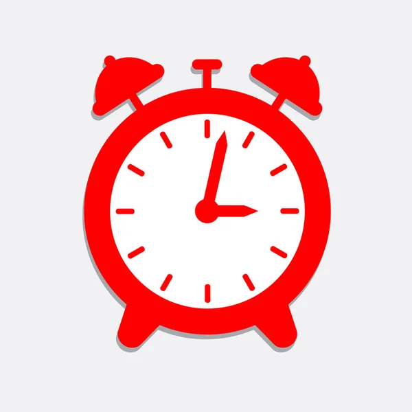 Un icono de despertador rojo — Vector de stock