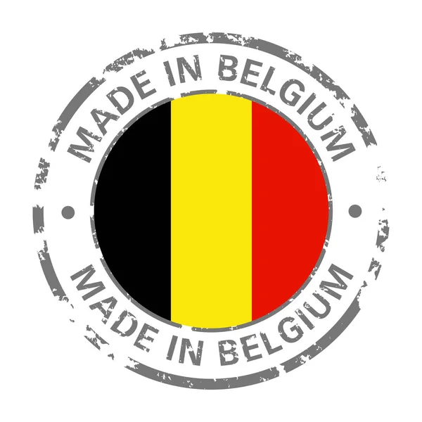 Hecho en Bélgica bandera grunge icono — Vector de stock