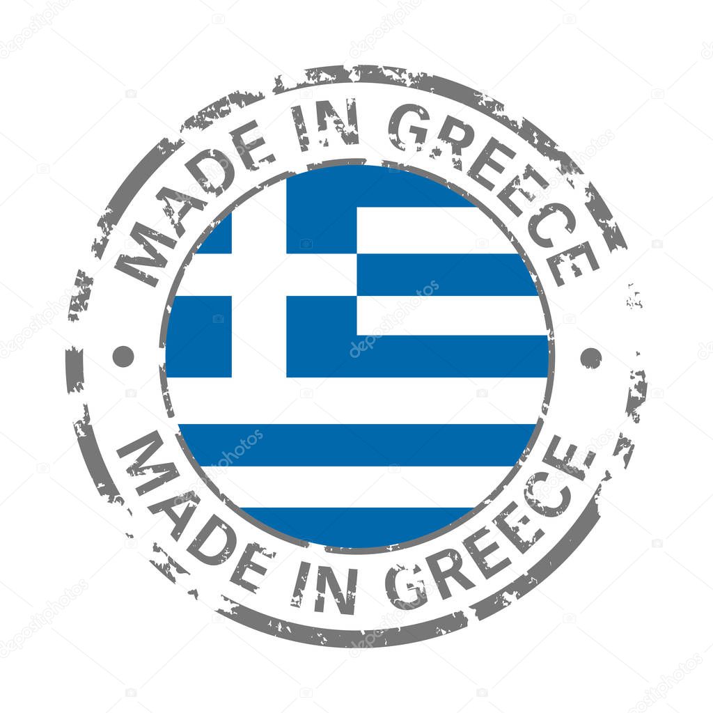 made in greece flag grunge icon