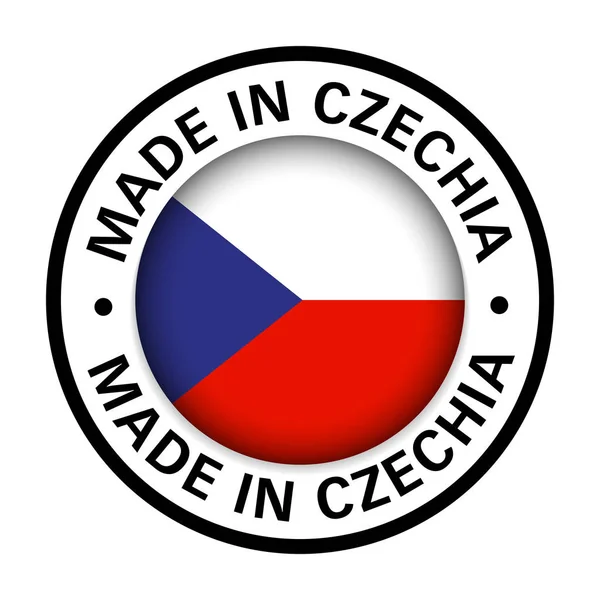 Made in Czechia flag icon — Stock Vector