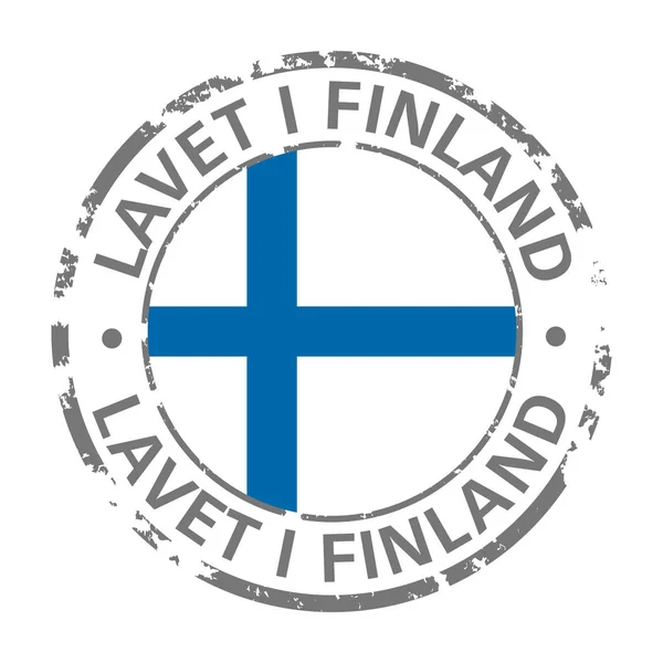Made in finland flag grunge icon — Stock Vector