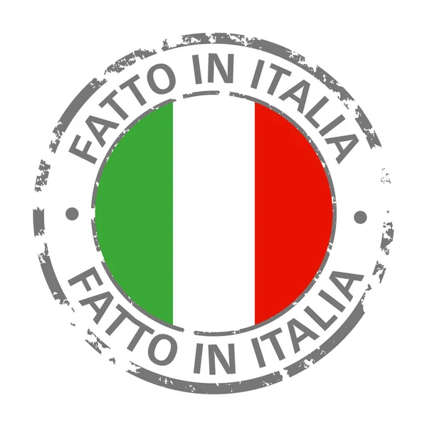 Made in italien flag grunge icon — Stockvektor