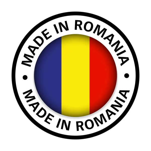 Made in Romania icona della bandiera — Vettoriale Stock