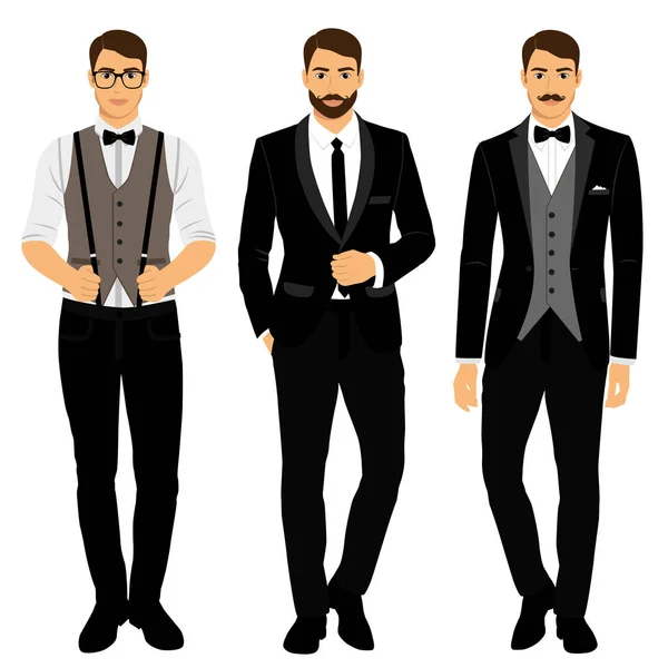 Traje para hombre de boda, esmoquin . — Archivo Imágenes Vectoriales