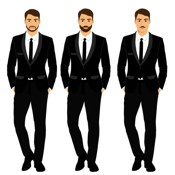 Traje para hombre de boda, esmoquin . — Vector de stock