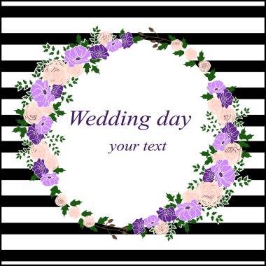 Çiçek çerçeve: Davetiyeli. 