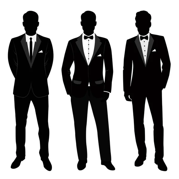 Traje de boda para hombre y esmoquin. Colección. El novio. . — Vector de stock