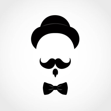 Beyaz arka plan üzerinde izole simge adam. Beyefendi simgesi.